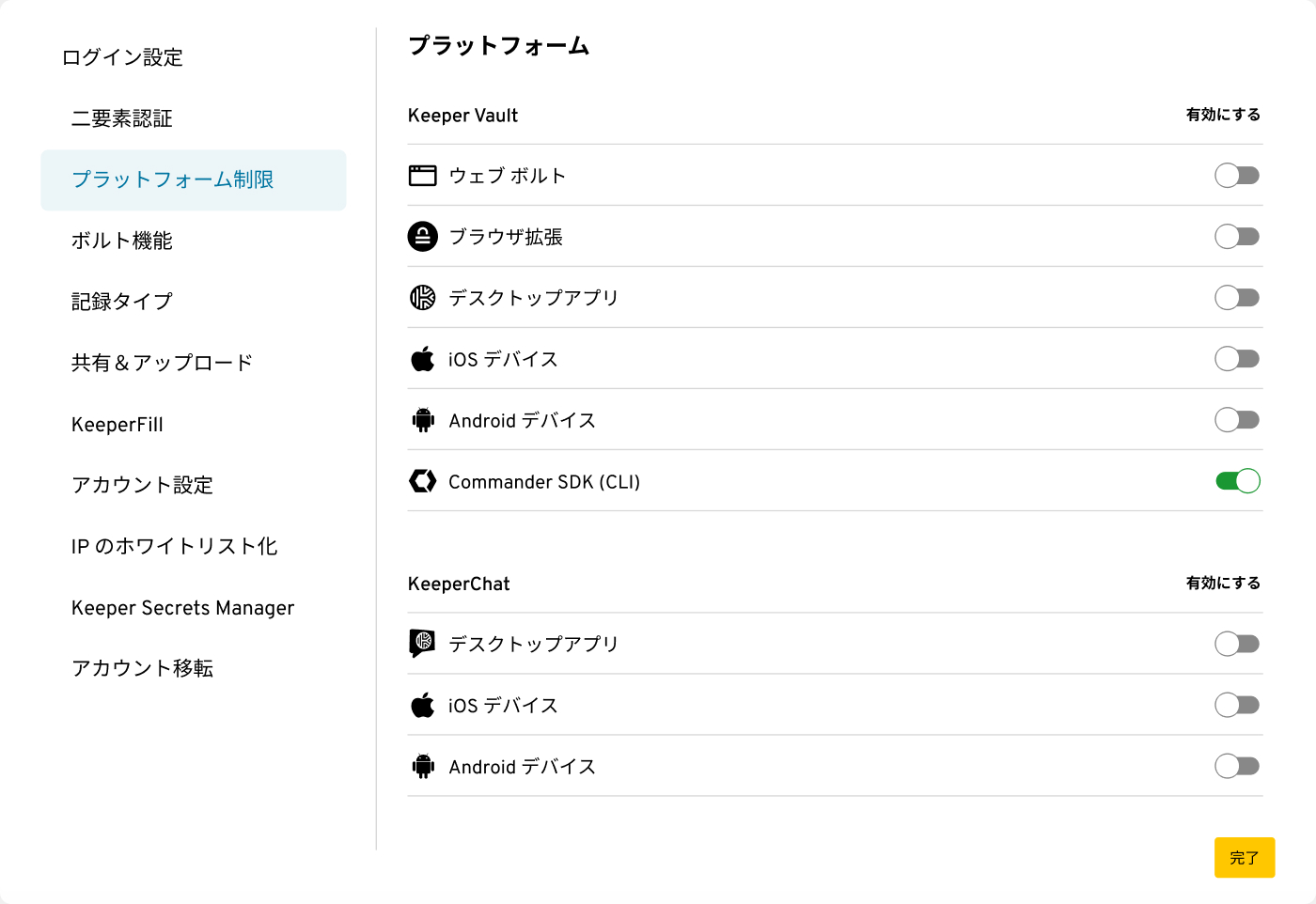 Keeper Commander UI プラットフォーム