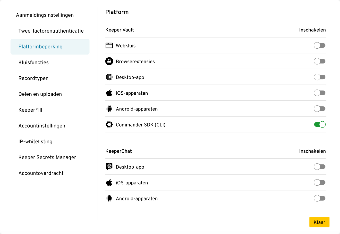 UI-platform Keeper Commander UI-platform Keeper Commander