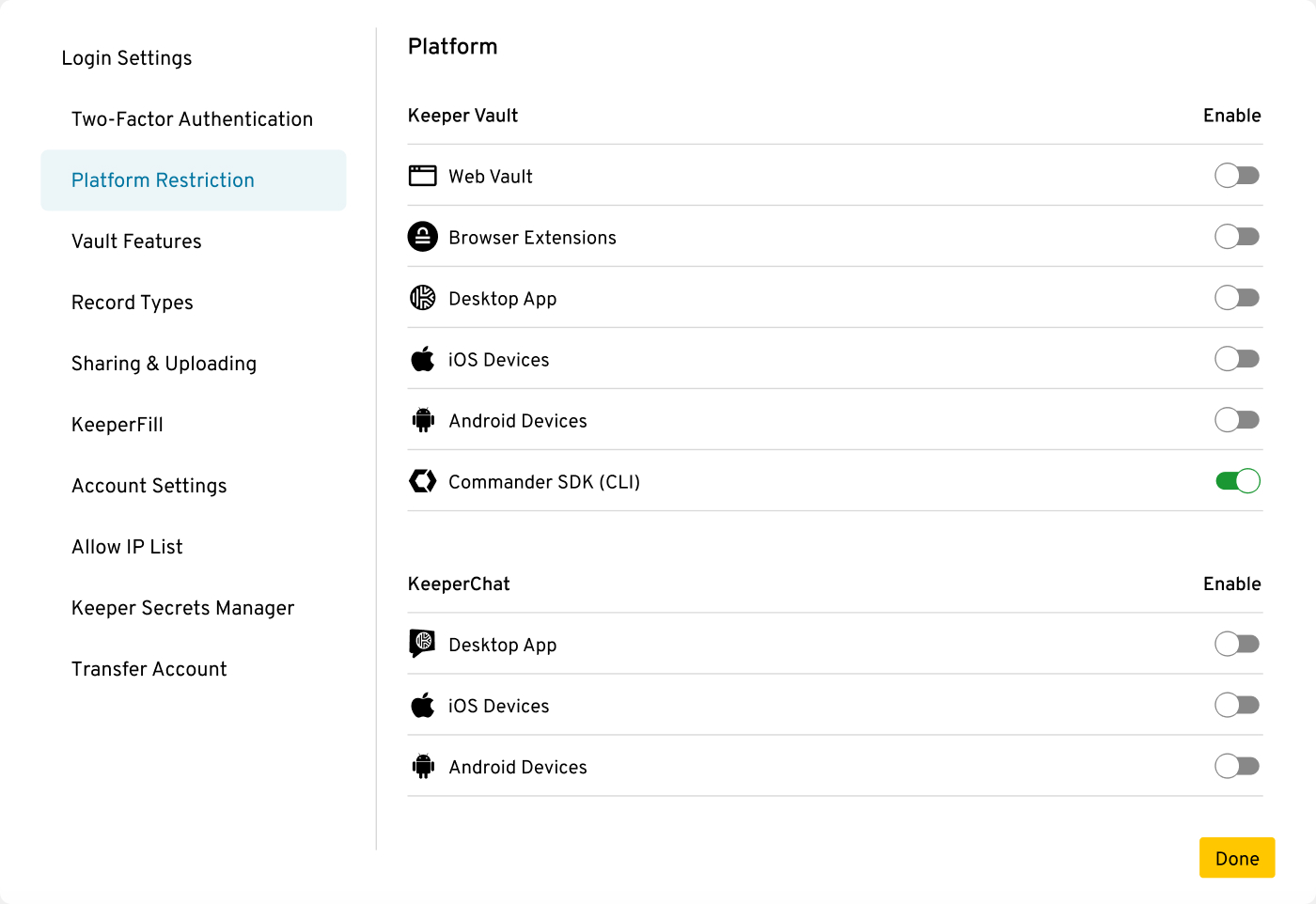 Платформа пользовательского интерфейса Keeper Commander