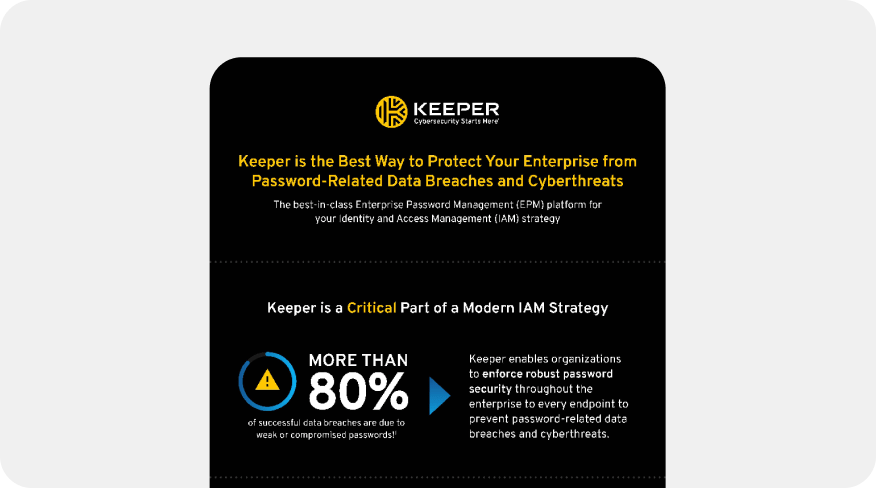 يمثل Keeper عنصراً جوهرياً من عناصر استراتيجية إدارة الهوية والوصول الحديثة