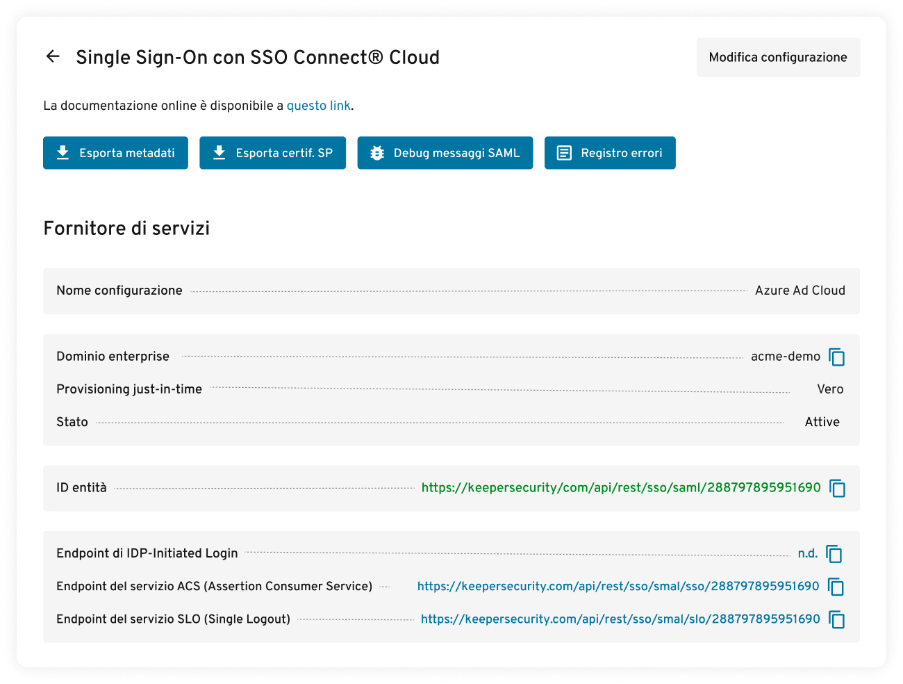 Autenticazione SAML 2.0 con SSO Connect Cloud
