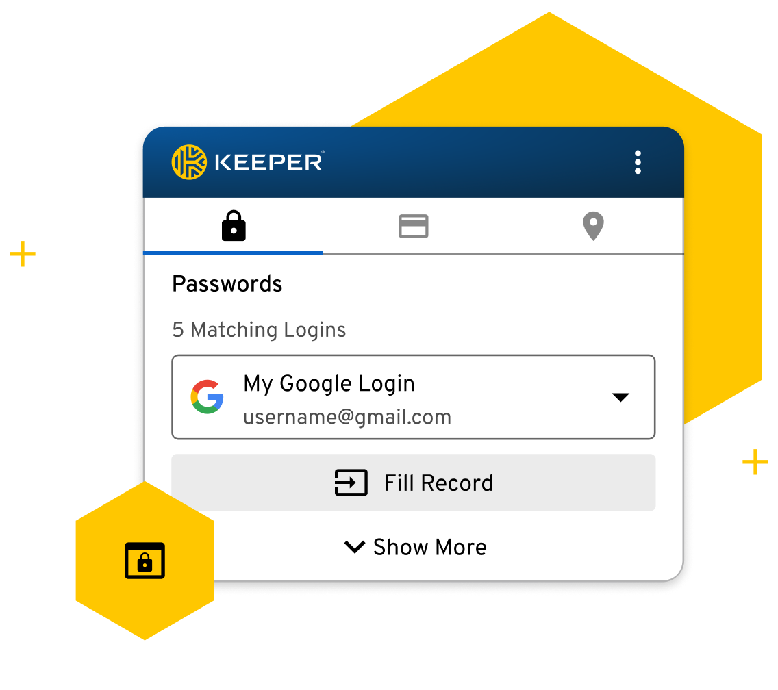 セキュリティと利便性の融合： Keeper はパスワードを保護し、自動入力します。