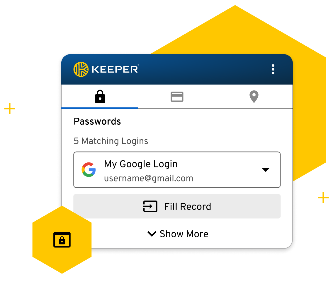 セキュリティと利便性の融合： Keeper はパスワードを保護し、自動入力します。