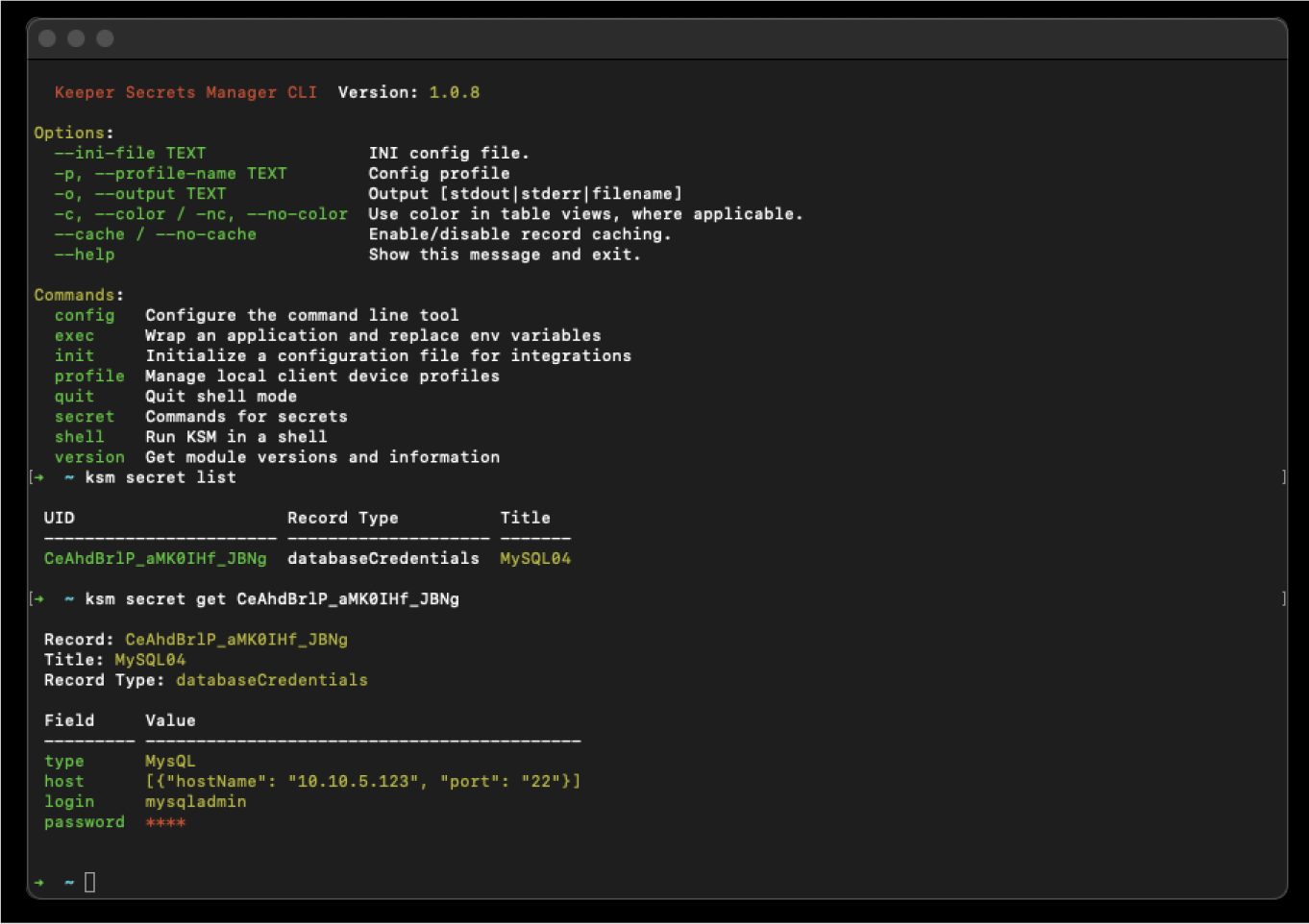 Secrets Manager Command Line Interface