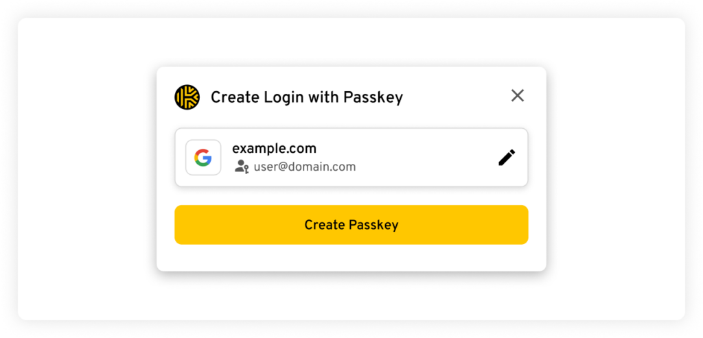 Image showing how a password manager creates a passkey. 