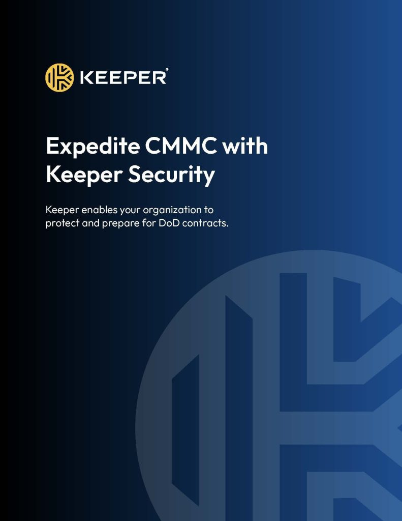 Cover image of Keeper's CMMC reference guide.